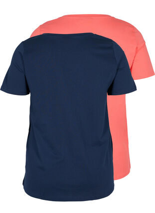 T-shirt basiques 2-pack en coton, Navy B/Dubarry, Packshot image number 1