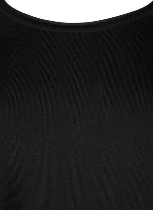 Chemisier tricot en viscose avec manches 3/4, Black, Packshot image number 2