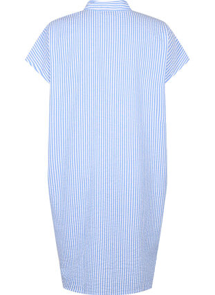 Chemise longue à rayures en coton, Light Blue Stripe, Packshot image number 1