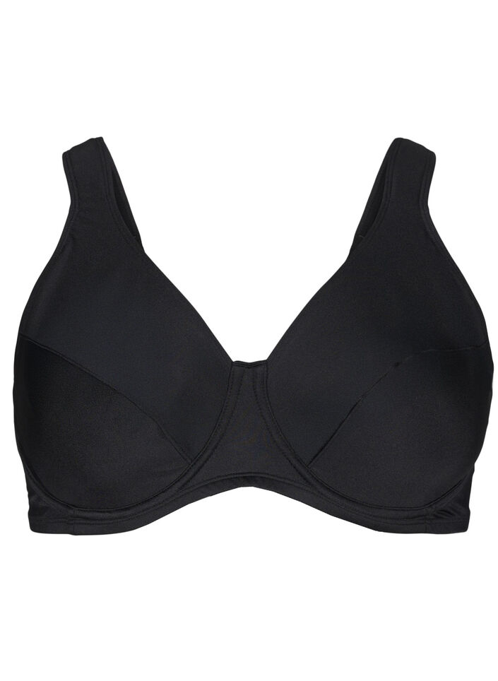 Haut de bikini couvrant avec armatures, Noir, Packshot image number 0