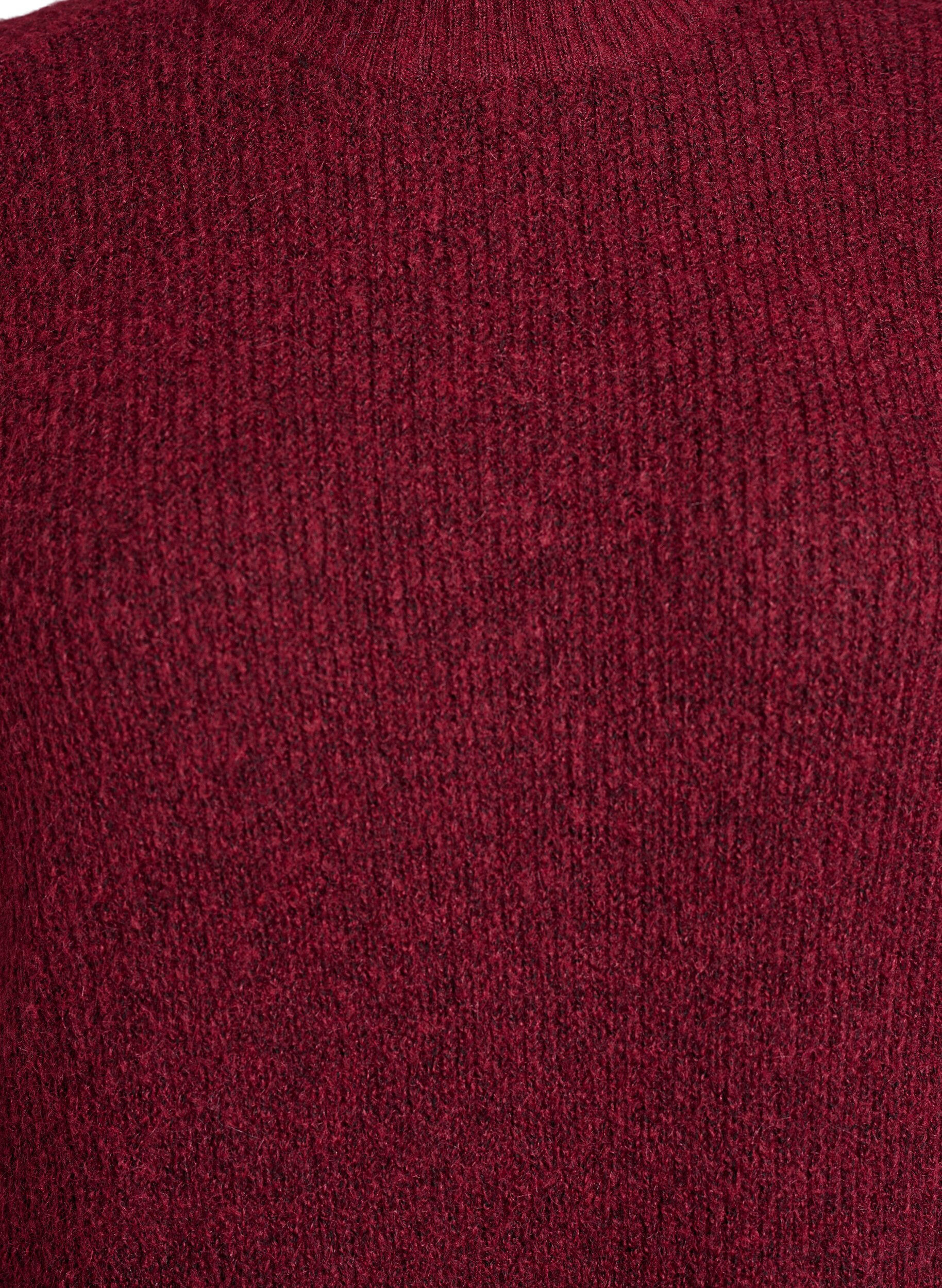 Zizzi Robe longue en maille &agrave; col montant, Bordeaux, Packshot image number 2