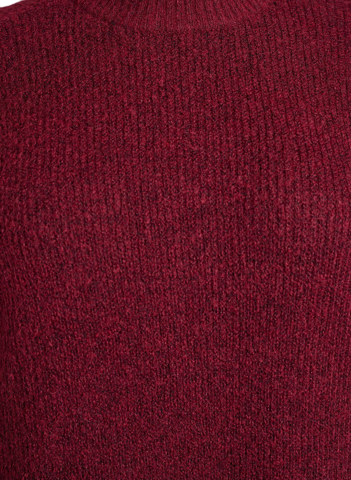 Robe longue en maille avec col montant, Bordeaux, Packshot image number 2