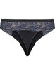 String microfibre avec dentelle, Black w Blue, Packshot image number 1