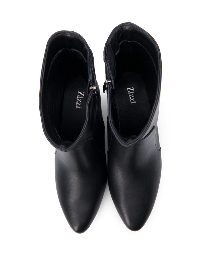 Large – Bottines en cuir à talon, Black, Packshot image number 2