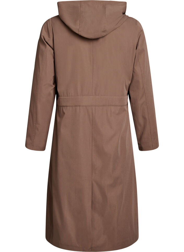 Trench-coat avec capuche et ceinture &agrave; nouer, Marron, Packshot image number 1