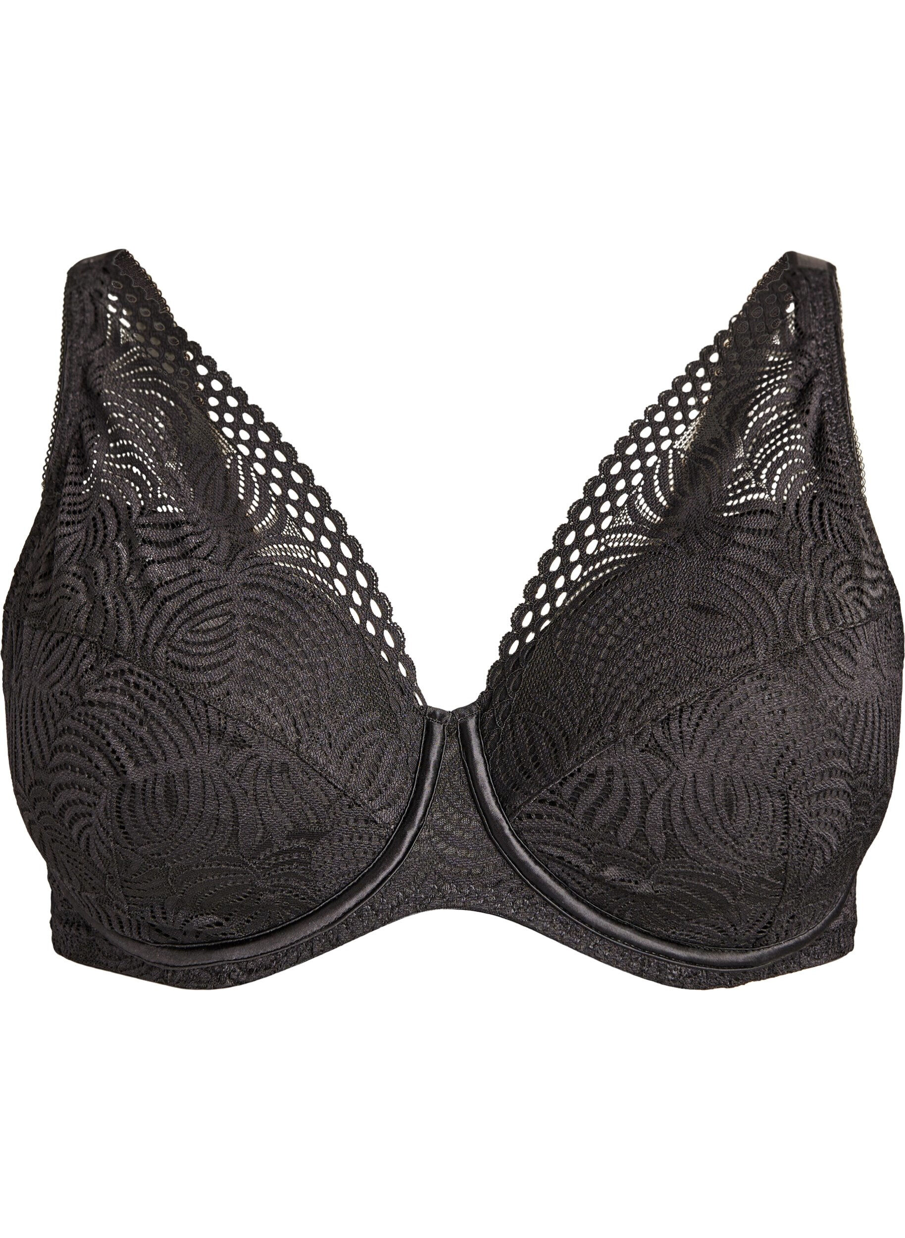 ZizziSoutien-gorge en dentelle avec bonnets rembourr&eacute;s, Noir, Packshot image number 0