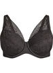 Soutien-gorge en dentelle avec bonnets rembourr&eacute;s, Noir, Packshot image number 0