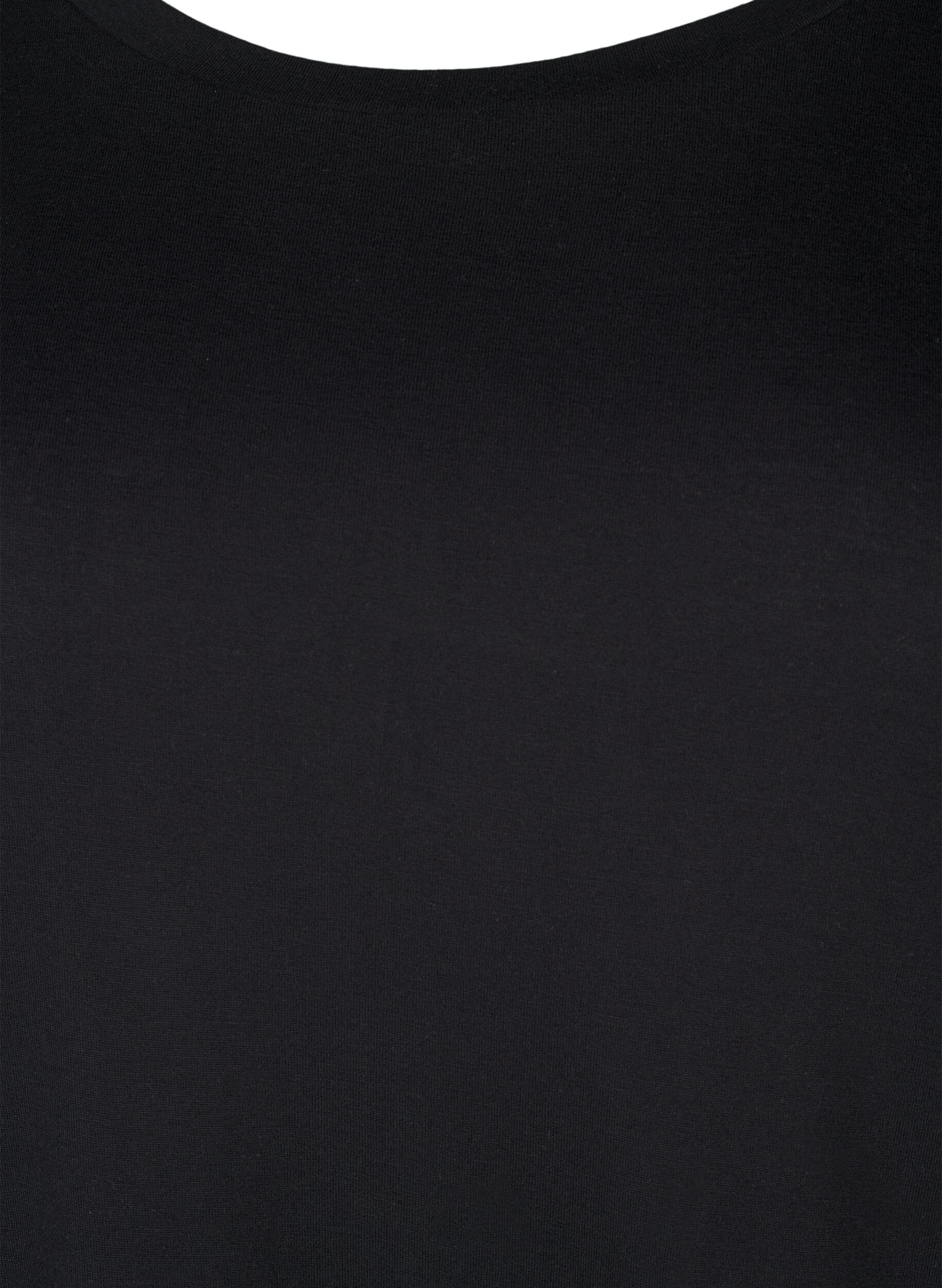 Zizzi T-shirt en laine et viscose, Black, Packshot image number 2