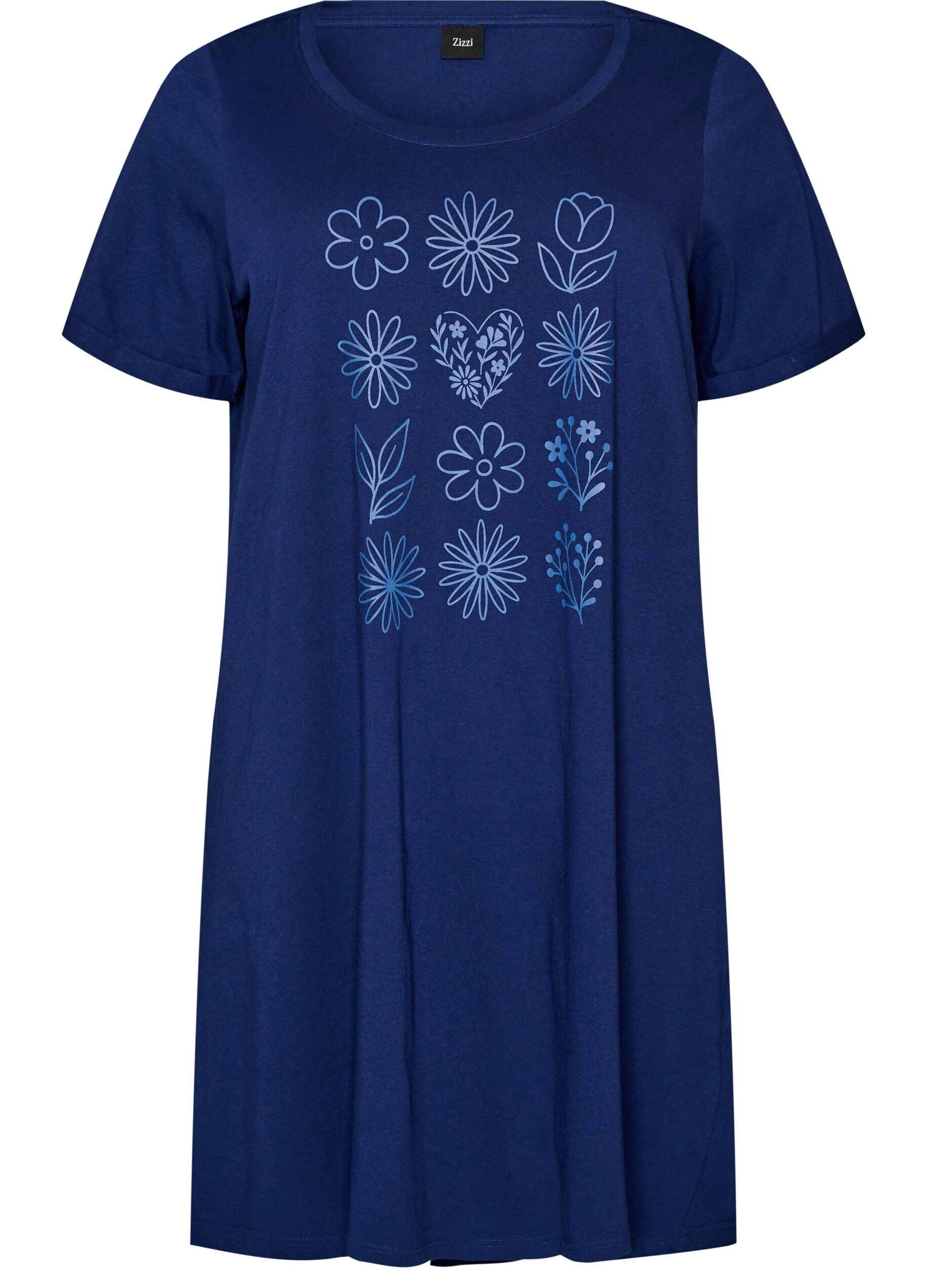 Chemise de nuit &agrave; manches courtes en coton biologique