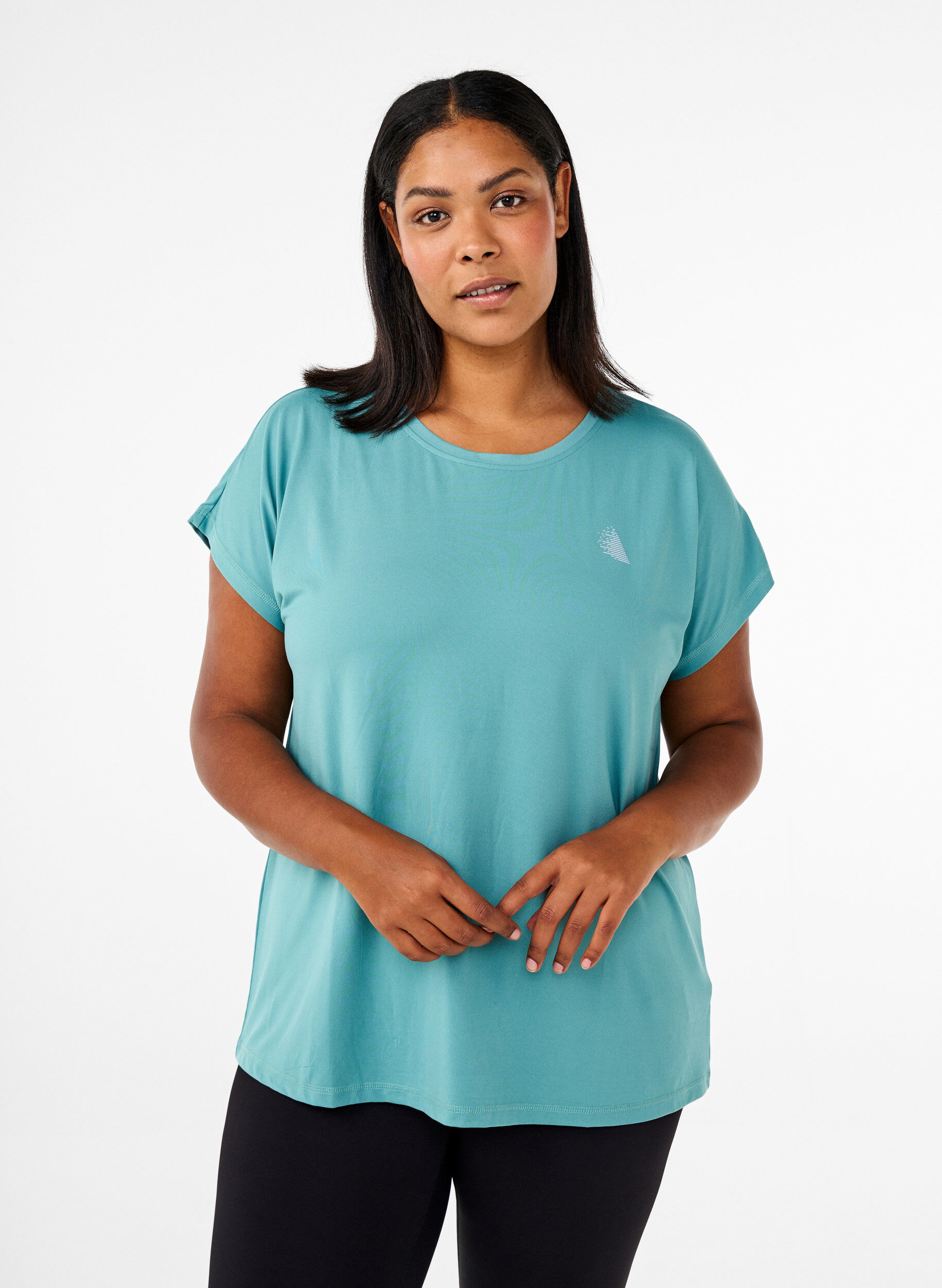 Zizzi T-shirt de sport uni, Vert, Model image number 0