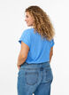 T-shirt &agrave; manches courtes en coton m&eacute;lang&eacute;, Bleu, Model image number 2