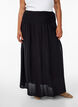 Jupe longue en viscose avec smocks, Noir, Model image number 3