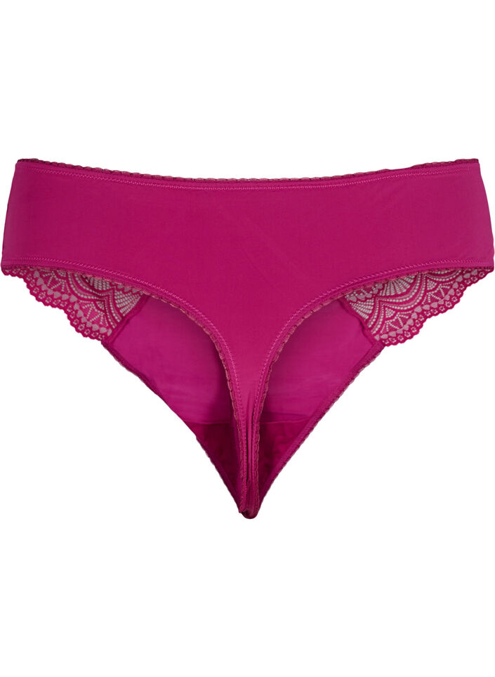 String en microfibre avec dentelle, Boysenberry, Packshot image number 1