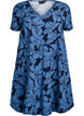 Robe courte évasée à imprimé floral, Bleu, Packshot image number 0