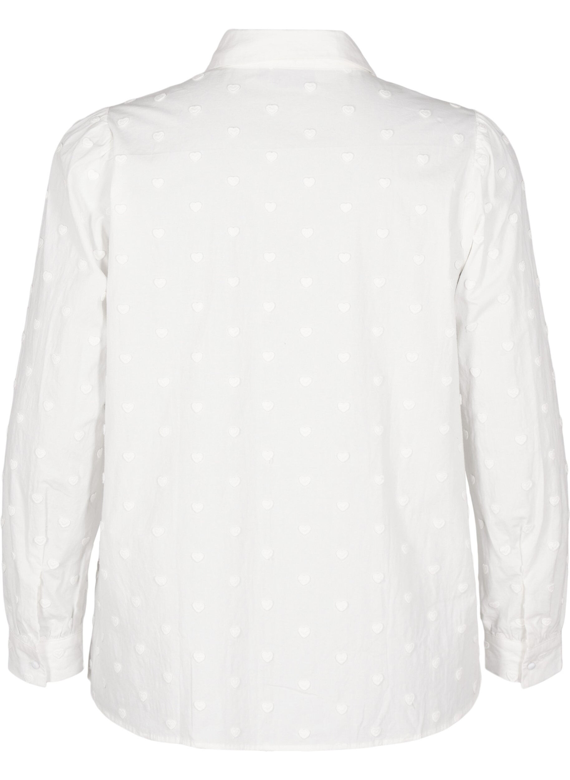 Zizzi Chemise avec c&oelig;urs cousus, Blanc, Packshot image number 1