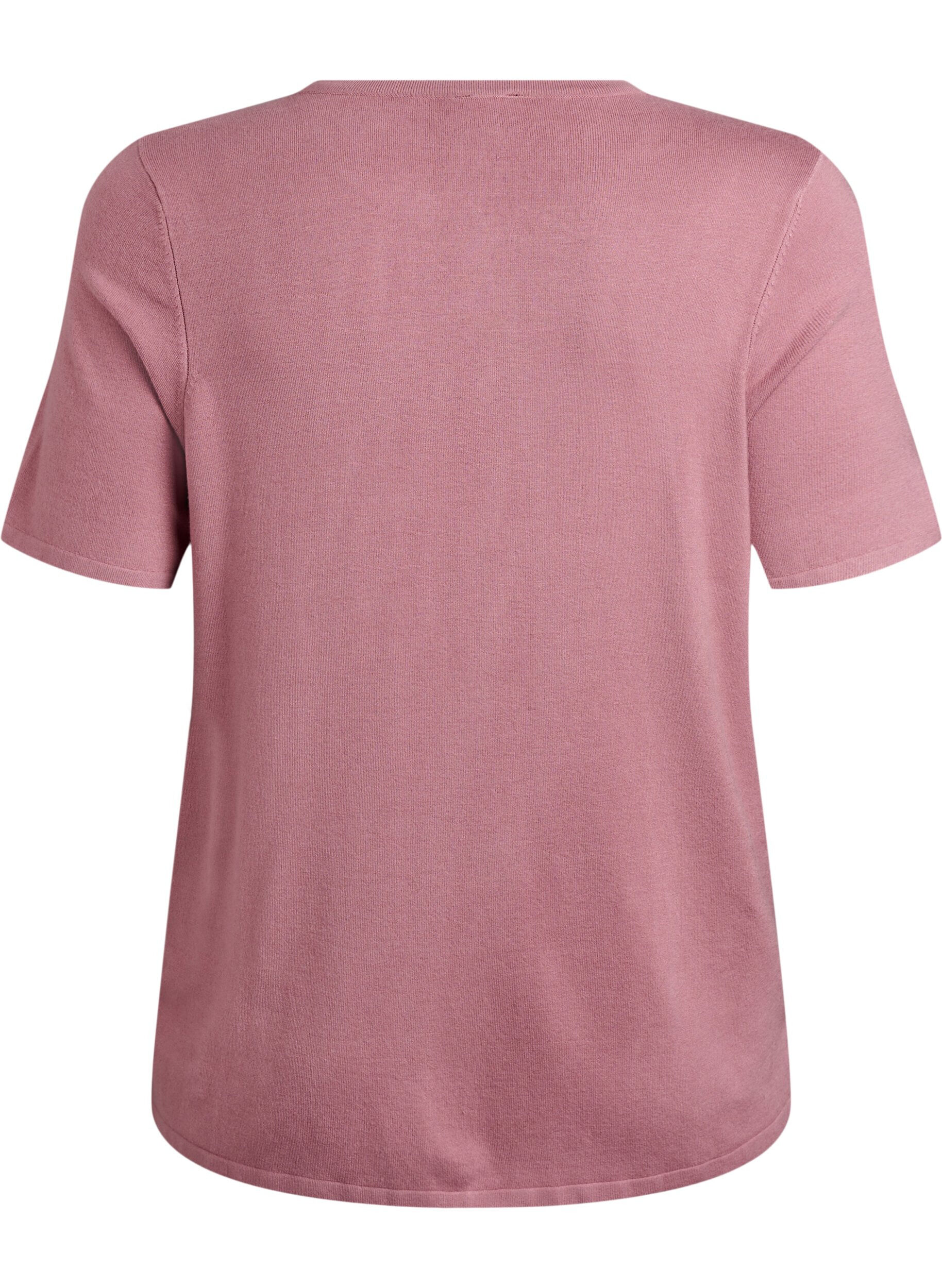 Zizzi Cardigan en maille &agrave; manches courtes en viscose, Rose, Packshot image number 1