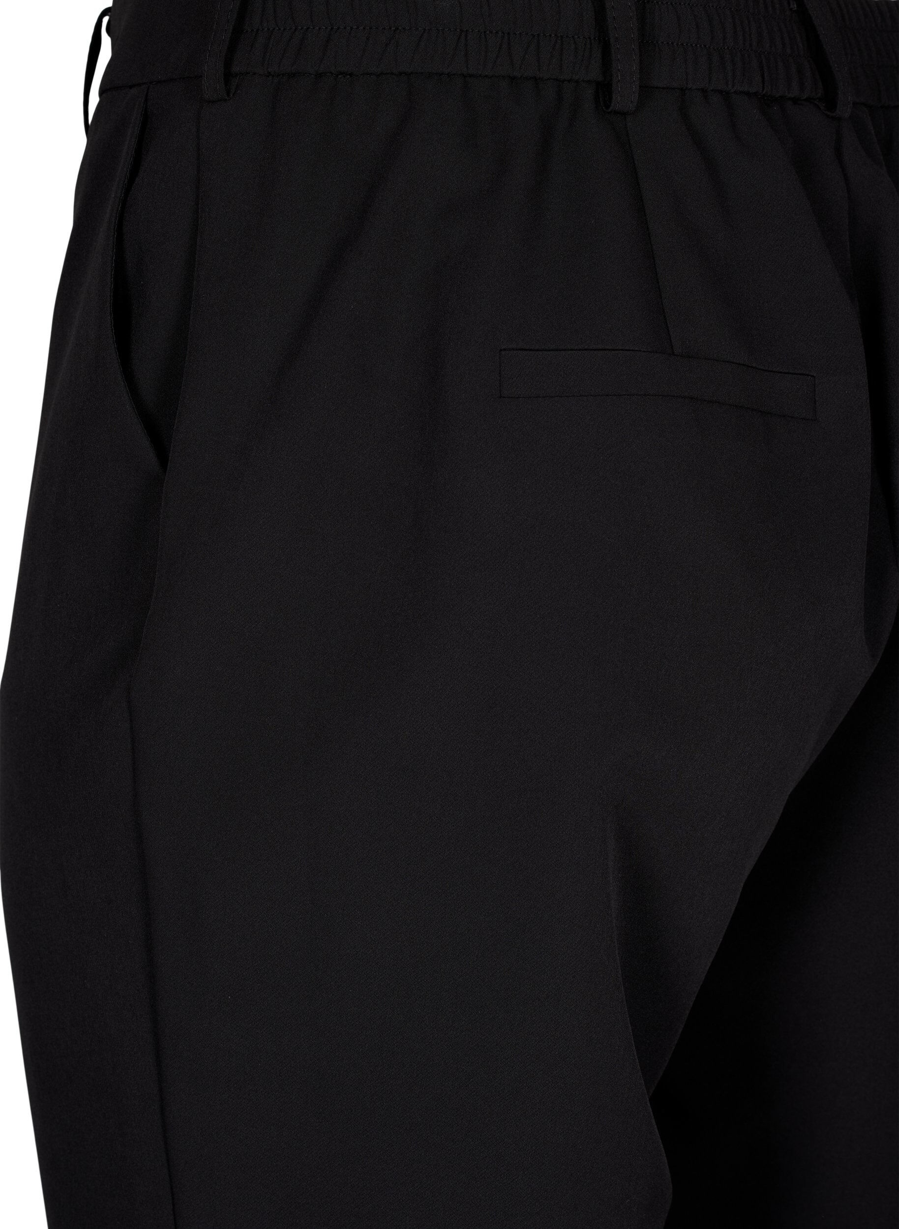 Zizzi Pantalon &agrave; jambes droites avec poches, Black, Packshot image number 3