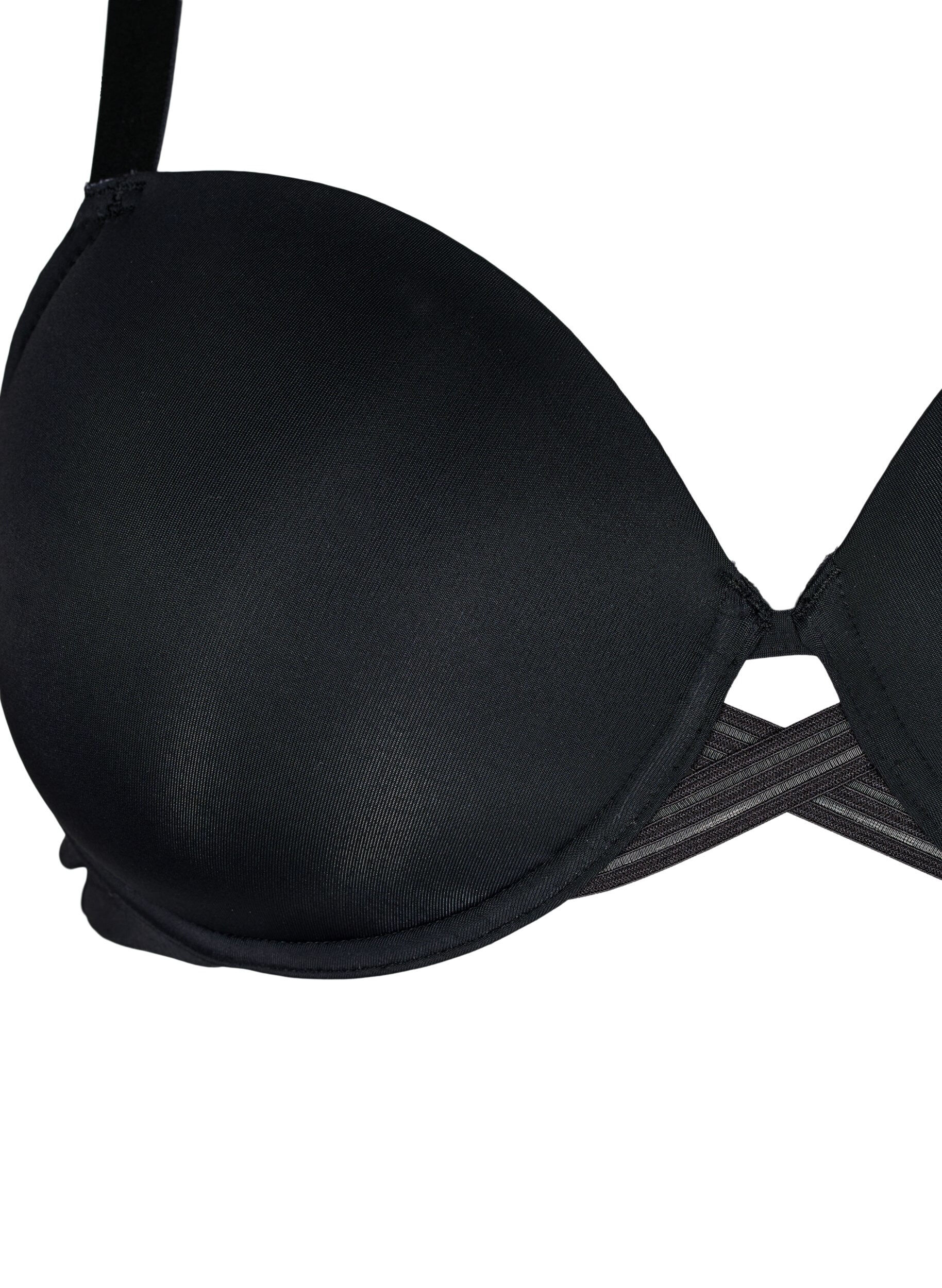 Zizzi Soutien-gorge moul&eacute; avec d&eacute;tail en forme de croix, Noir, Packshot image number 2
