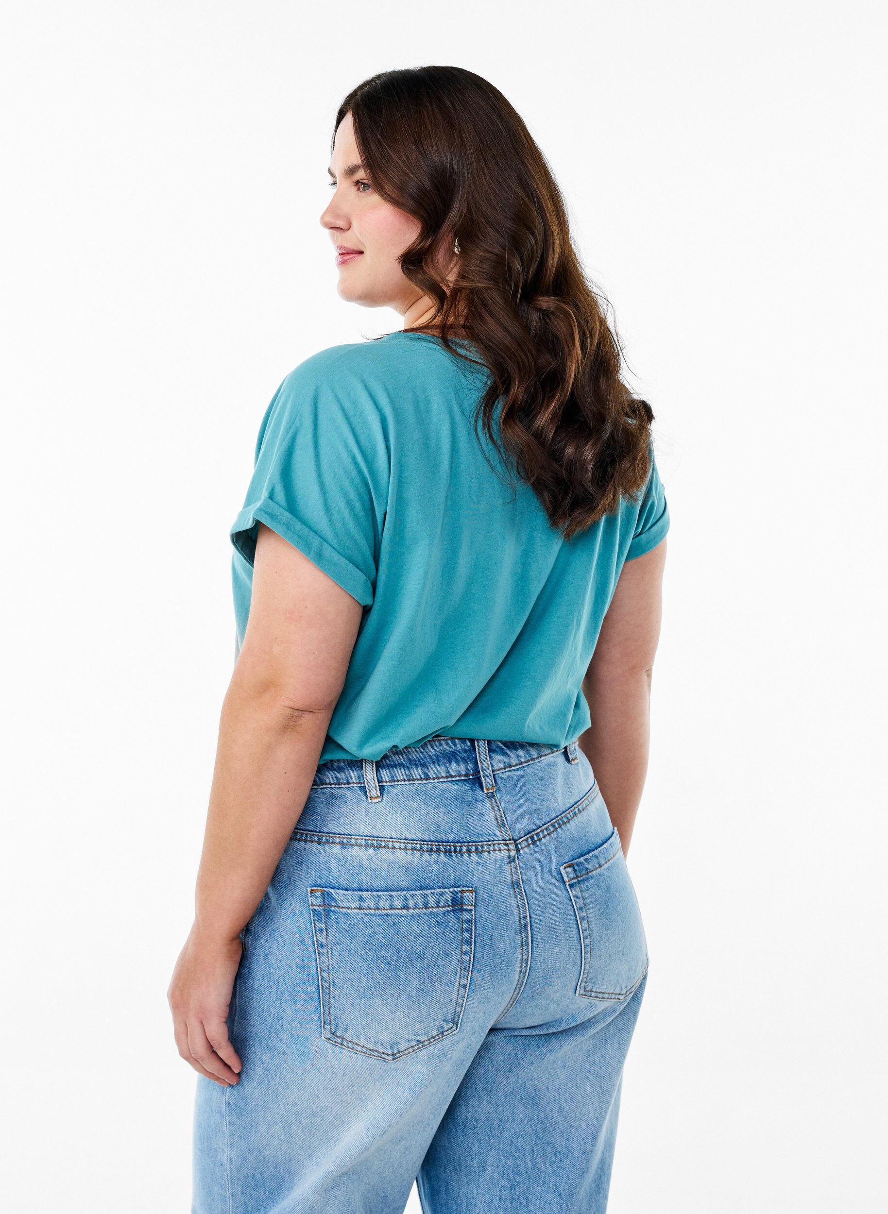 ZizziT-shirt &agrave; manches courtes en m&eacute;lange de coton, Bleu, Model image number 2