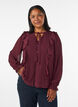 Blouse transparente avec volants et liens &agrave; nouer, Bordeaux, Model image number 0