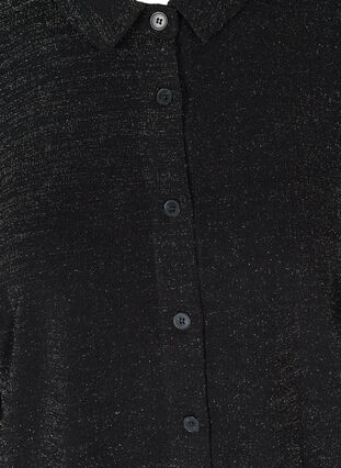Chemise à paillettes et manches bouffantes, Black, Packshot image number 2