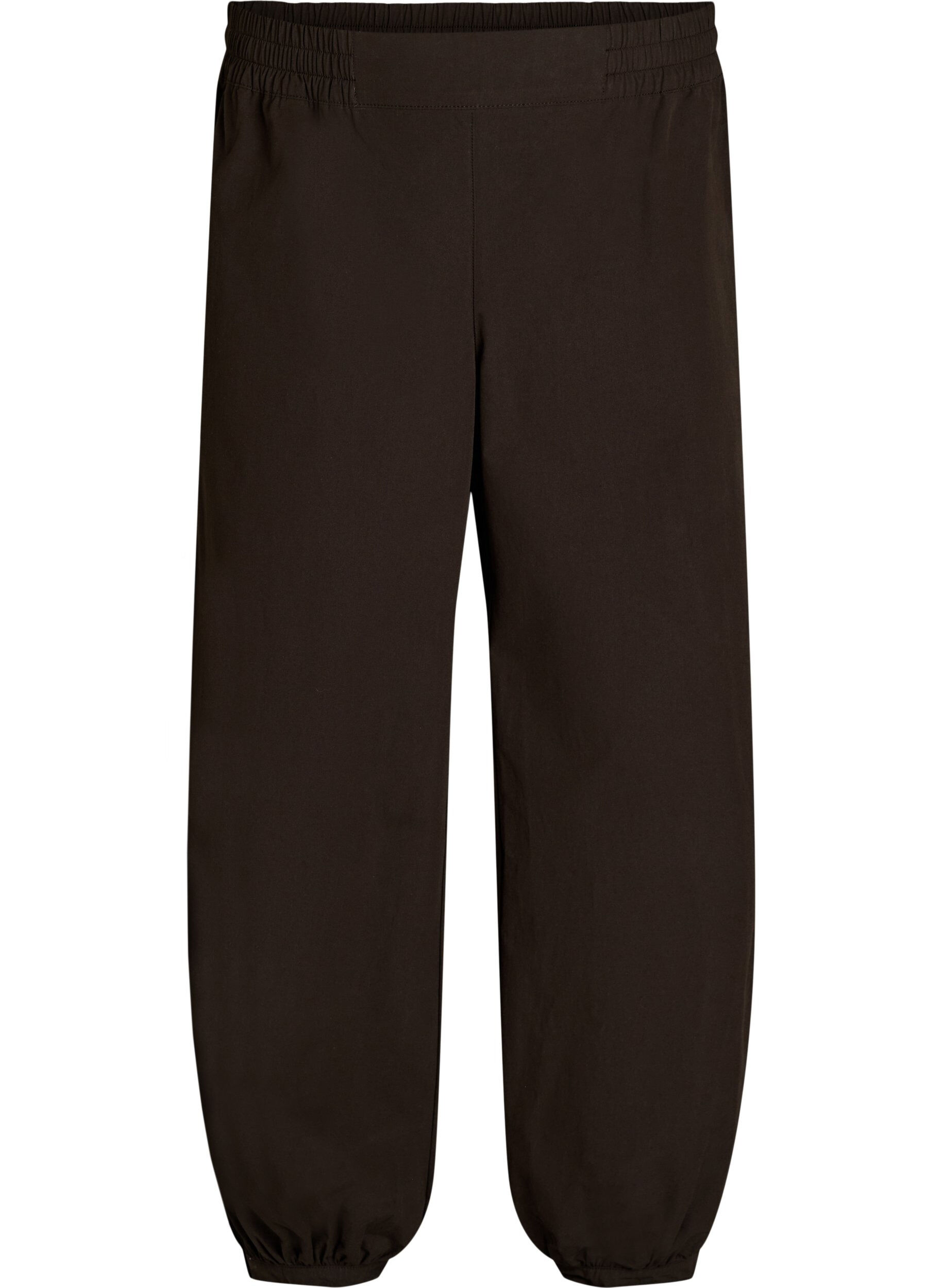 Zizzi Pantalon ballon taille haute en coton, Marron, Packshot image number 0