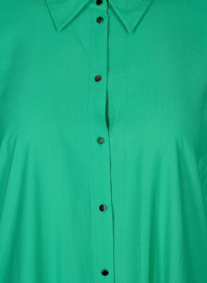 Chemise longue en viscose avec fente, Mint, Packshot image number 2