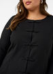 Cardigan ajust&eacute; avec fermeture par n&oelig;uds, Noir, Model image number 3