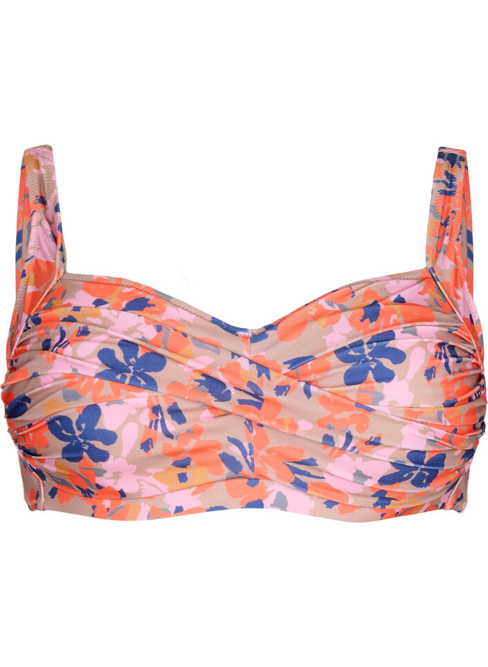 Haut de bikini imprimé, Retro Flower, Packshot image number 0