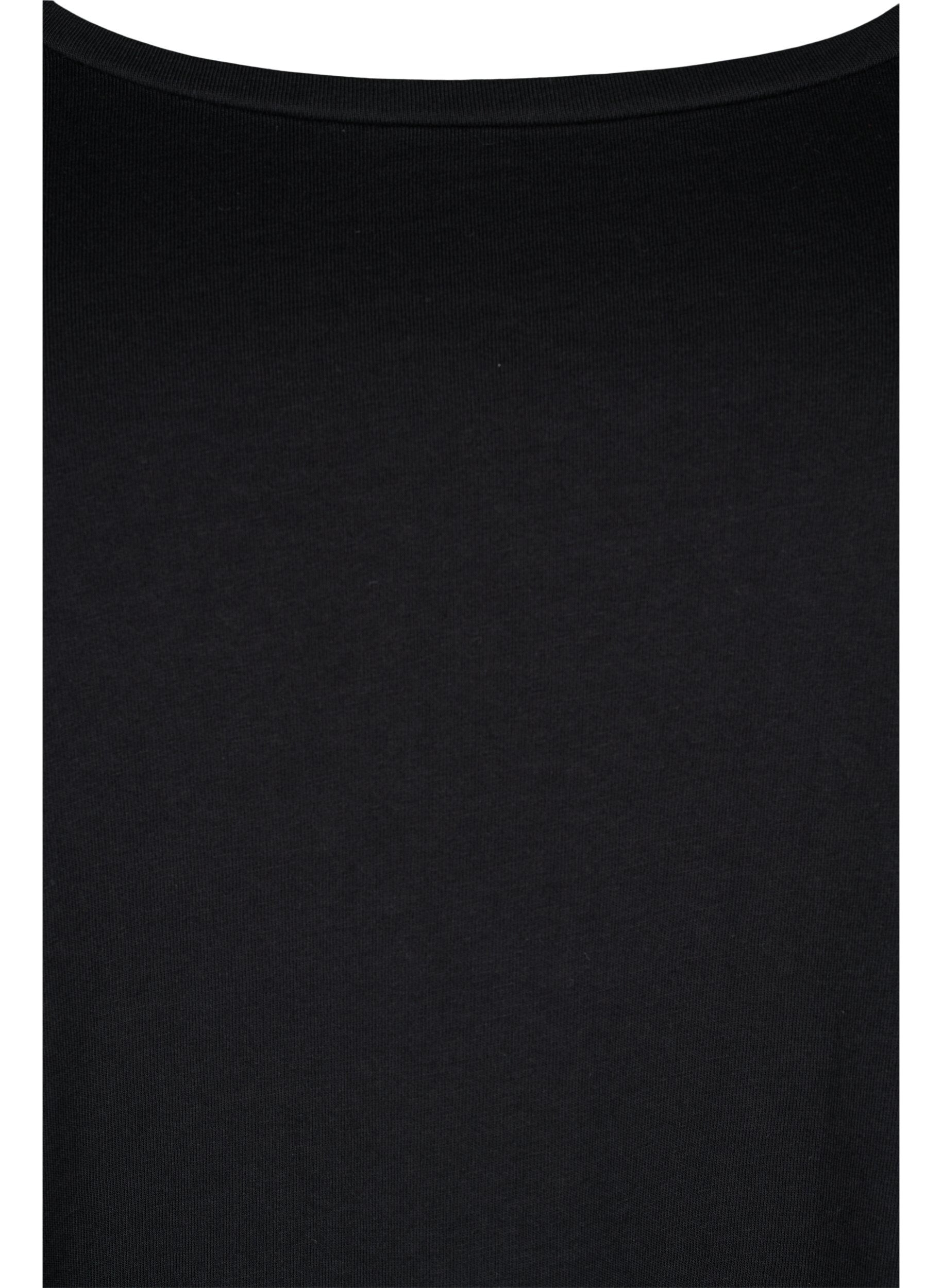 Zizzi Lot de 2 blouses basiques en coton, Paisley Purple/Black, Packshot image number 3