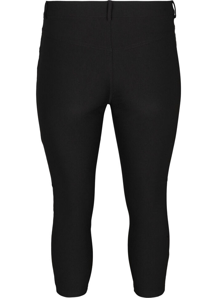 Pantalon capri pr&egrave;s du corps en m&eacute;lange de viscose, Noir, Packshot image number 1