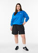 Sweatshirt avec imprim&eacute; texte, Bleu, Model image number 1
