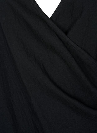 Blouse à manches longues en viscose avec un aspect enveloppant, Black, Packshot image number 2