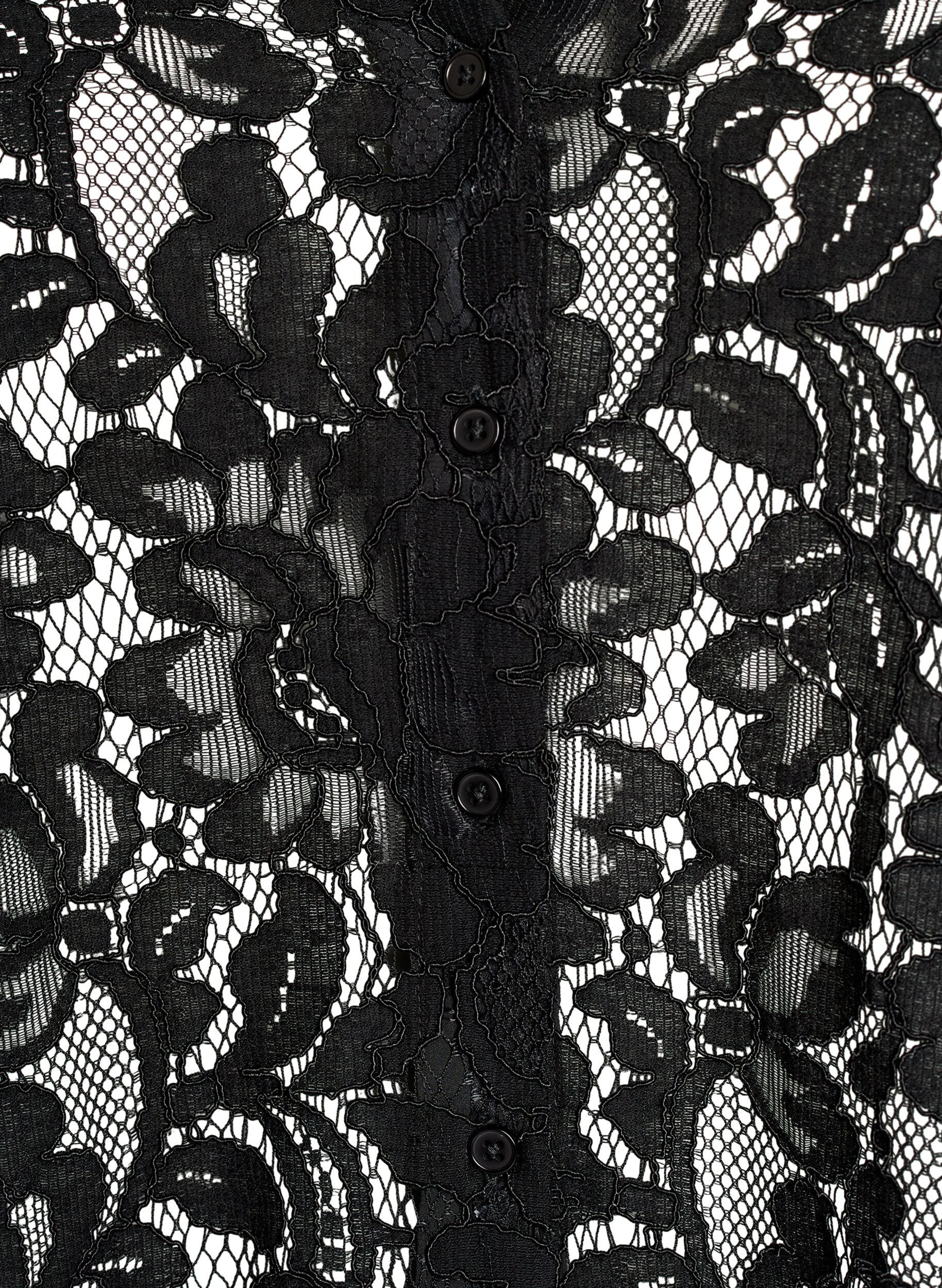 Zizzi Blouse en dentelle &agrave; manches courtes et col V, Noir, Packshot image number 2