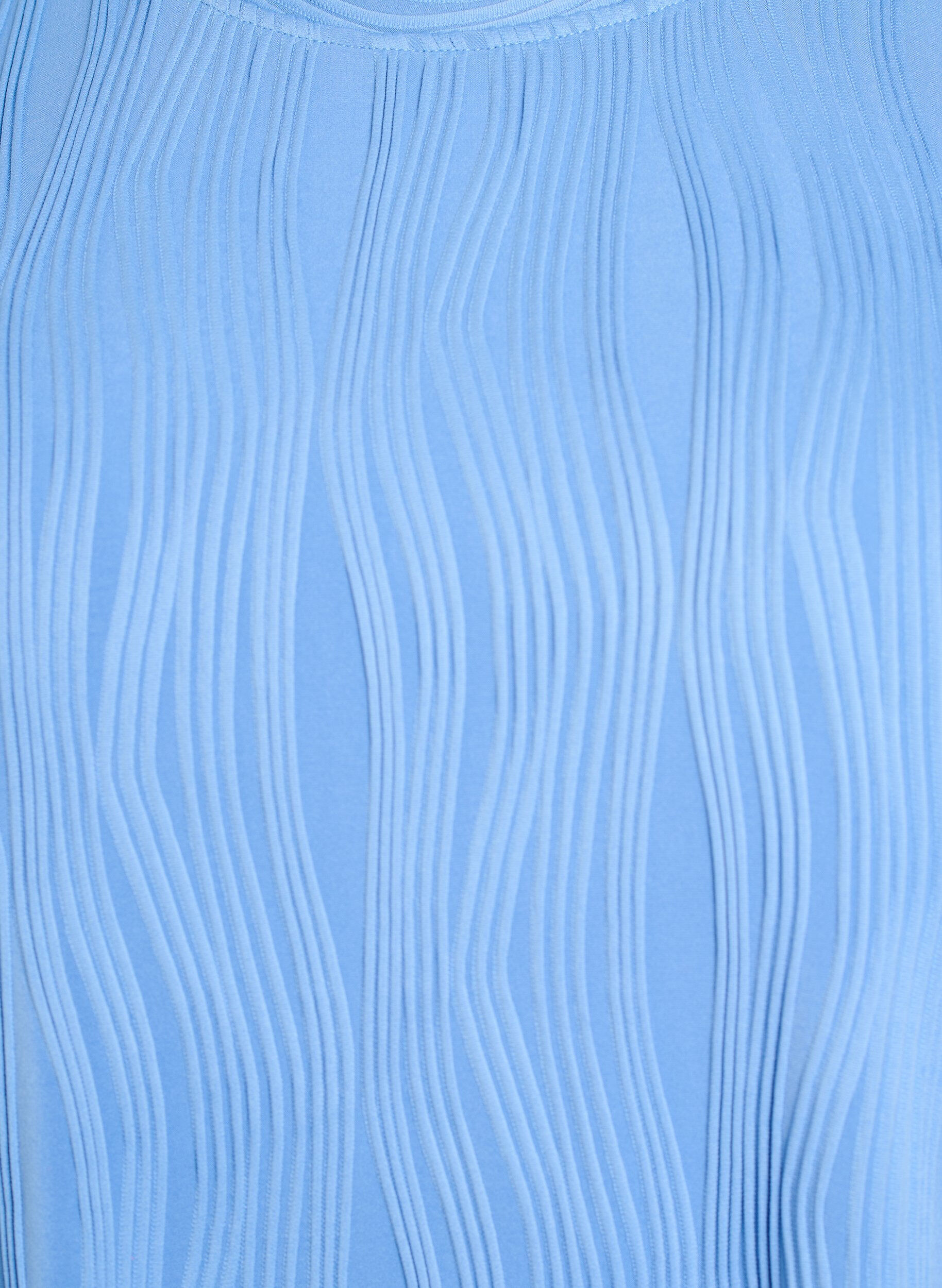 Zizzi Chemisier &agrave; manches courtes et &agrave; texture ondul&eacute;e, Bleu Clair, Packshot image number 2