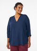 Blouse &agrave; manches 3/4, Bleu, Model image number 0
