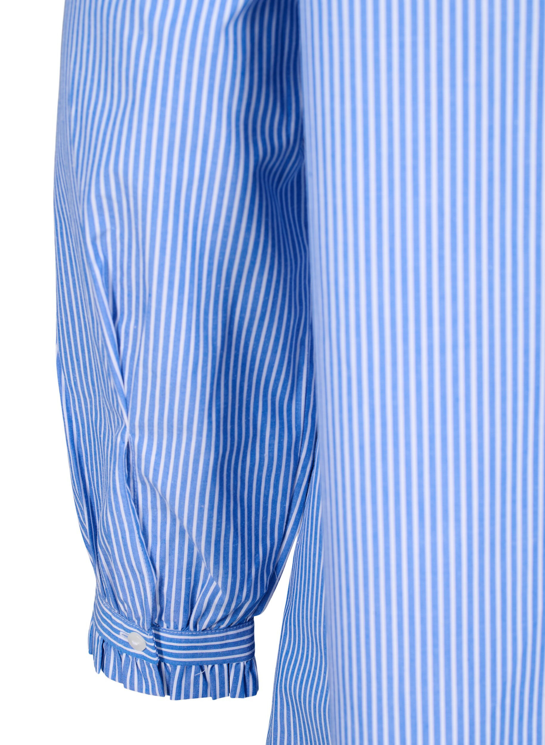 Zizzi Tunique ray&eacute;e avec d&eacute;tails &agrave; volants, Princess Blue W. St., Packshot image number 3