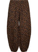 Pantalon ballon &agrave; taille haute et imprim&eacute; int&eacute;gral, Marron, Packshot image number 0