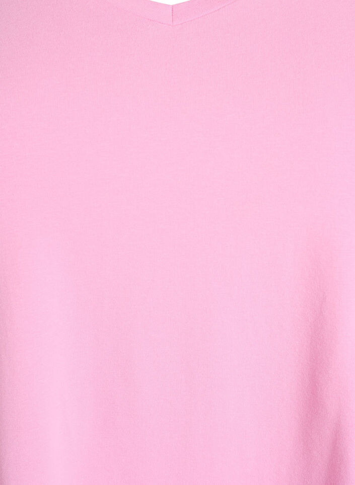 T-shirt basic uni en coton, Rose, Packshot image number 2