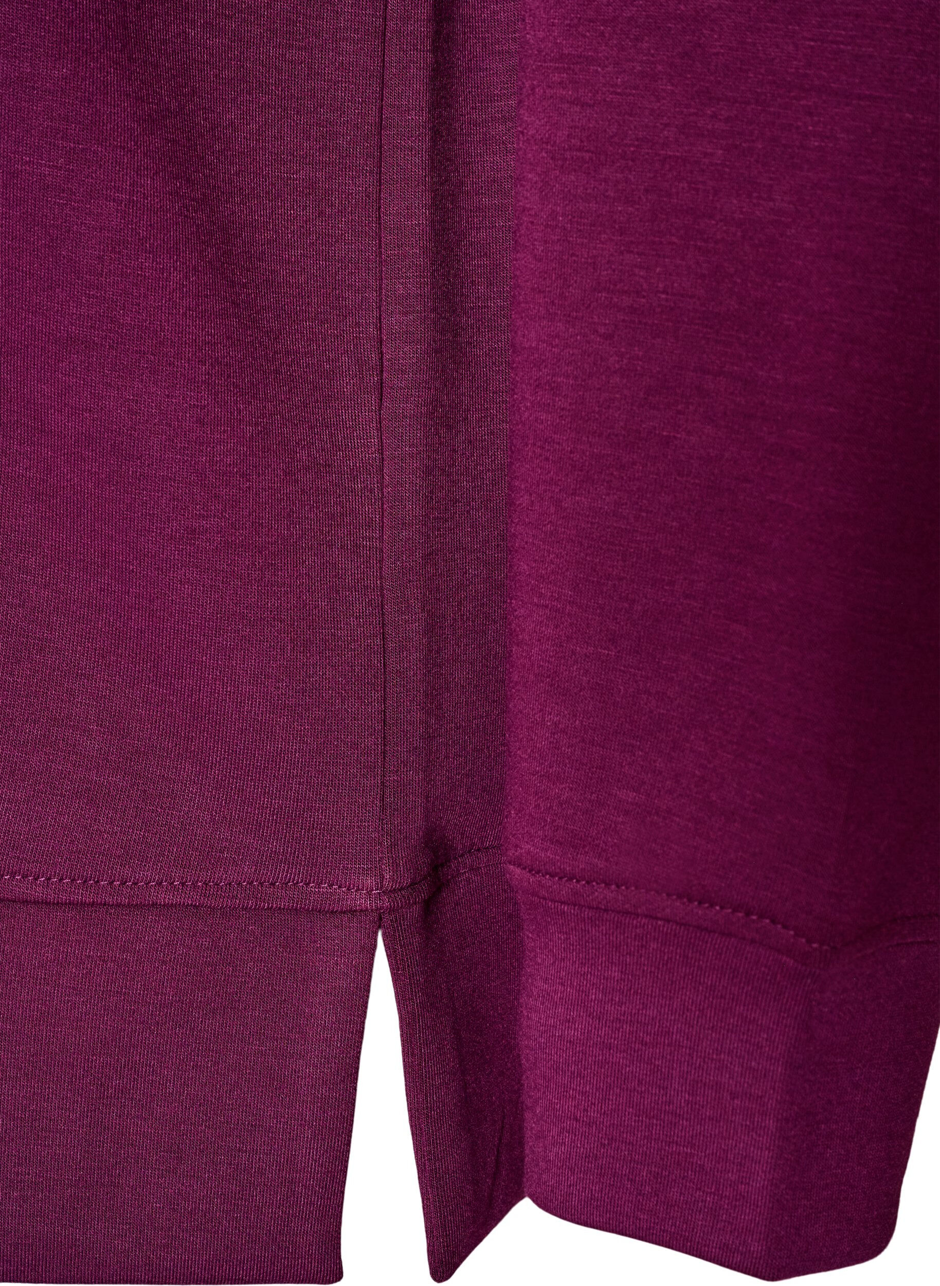 ZizziBlouse en jersey &agrave; manches longues et col rond, Violet, Packshot image number 3