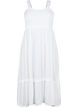 Robe midi en viscose avec smock, Bright White, Packshot image number 0