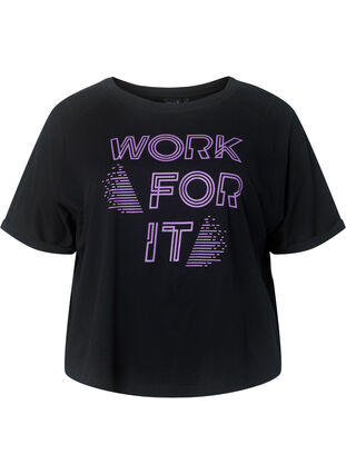 T-shirt d'entraînement en coton, Black w. Work For It, Packshot image number 0
