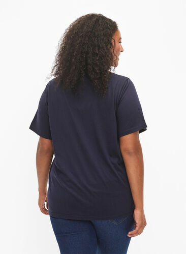 FLASH – T-shirt imprimé, Navy Bl Rose Gold, Model image number 1