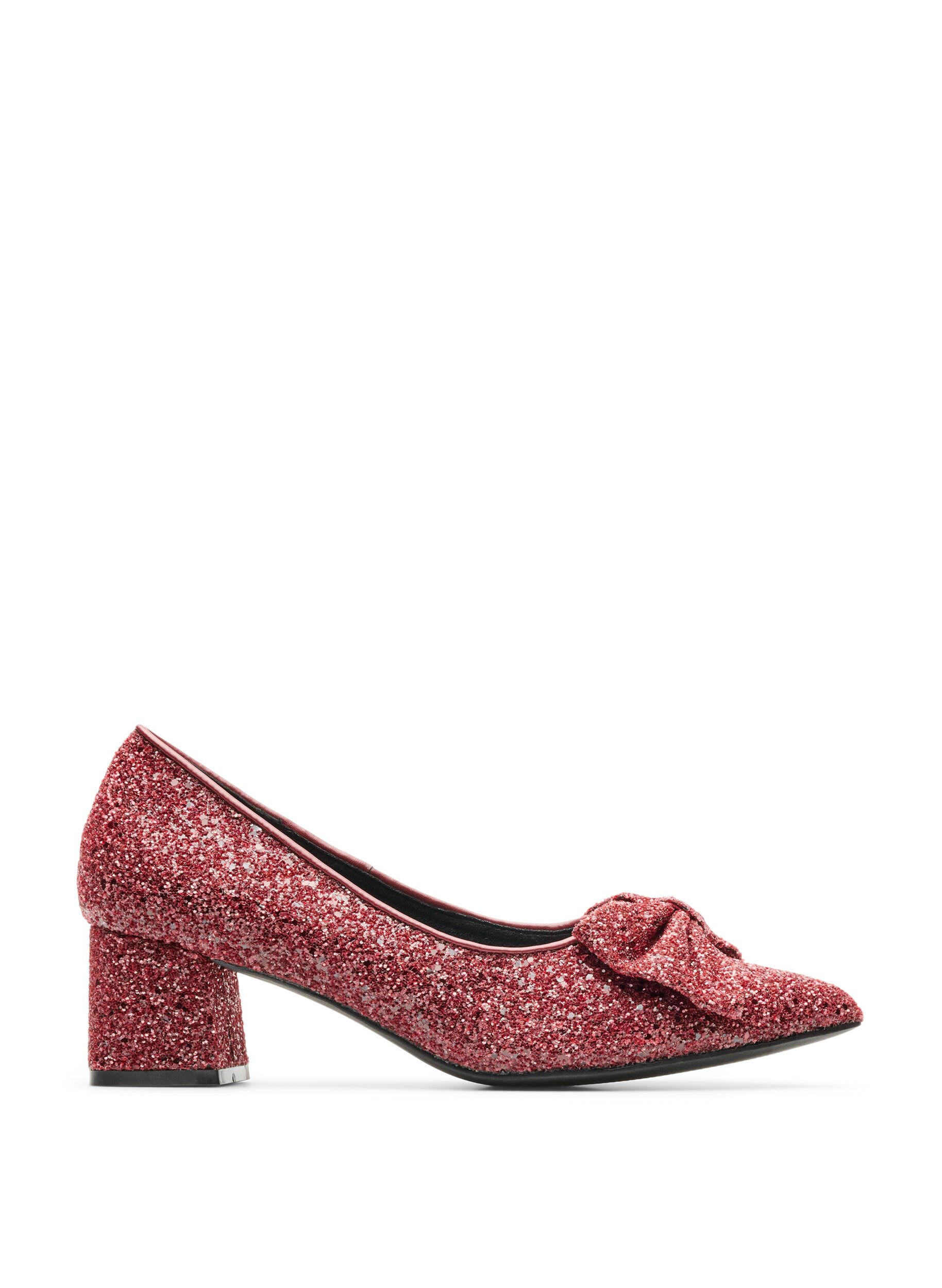 ZizziEscarpin &agrave; paillettes avec n&oelig;ud, Bordeaux, Packshot image number 0