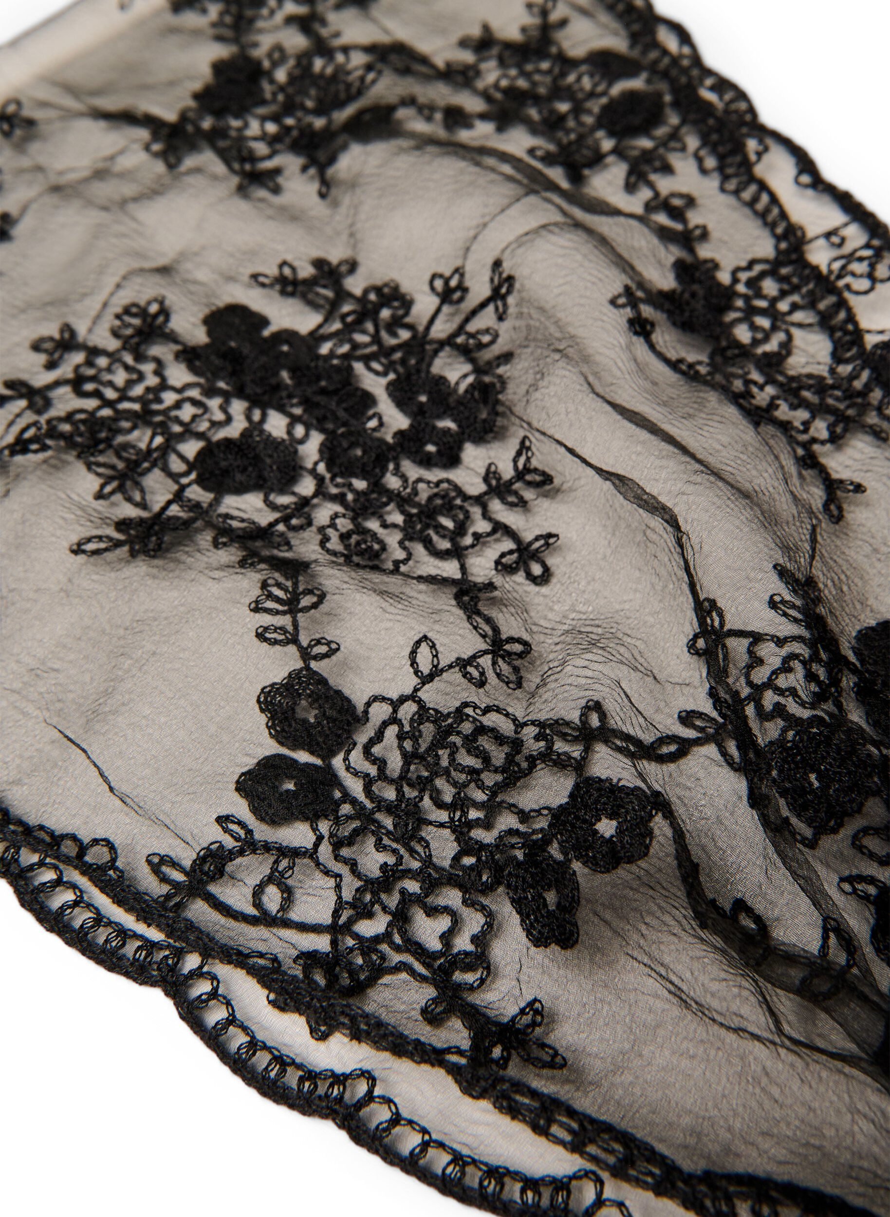 Zizzi&Eacute;charpe triangulaire en dentelle, Noir, Packshot image number 3