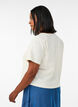 Blouse en coton textur&eacute; avec fermeture &agrave; boutons, Vanille, Model image number 2