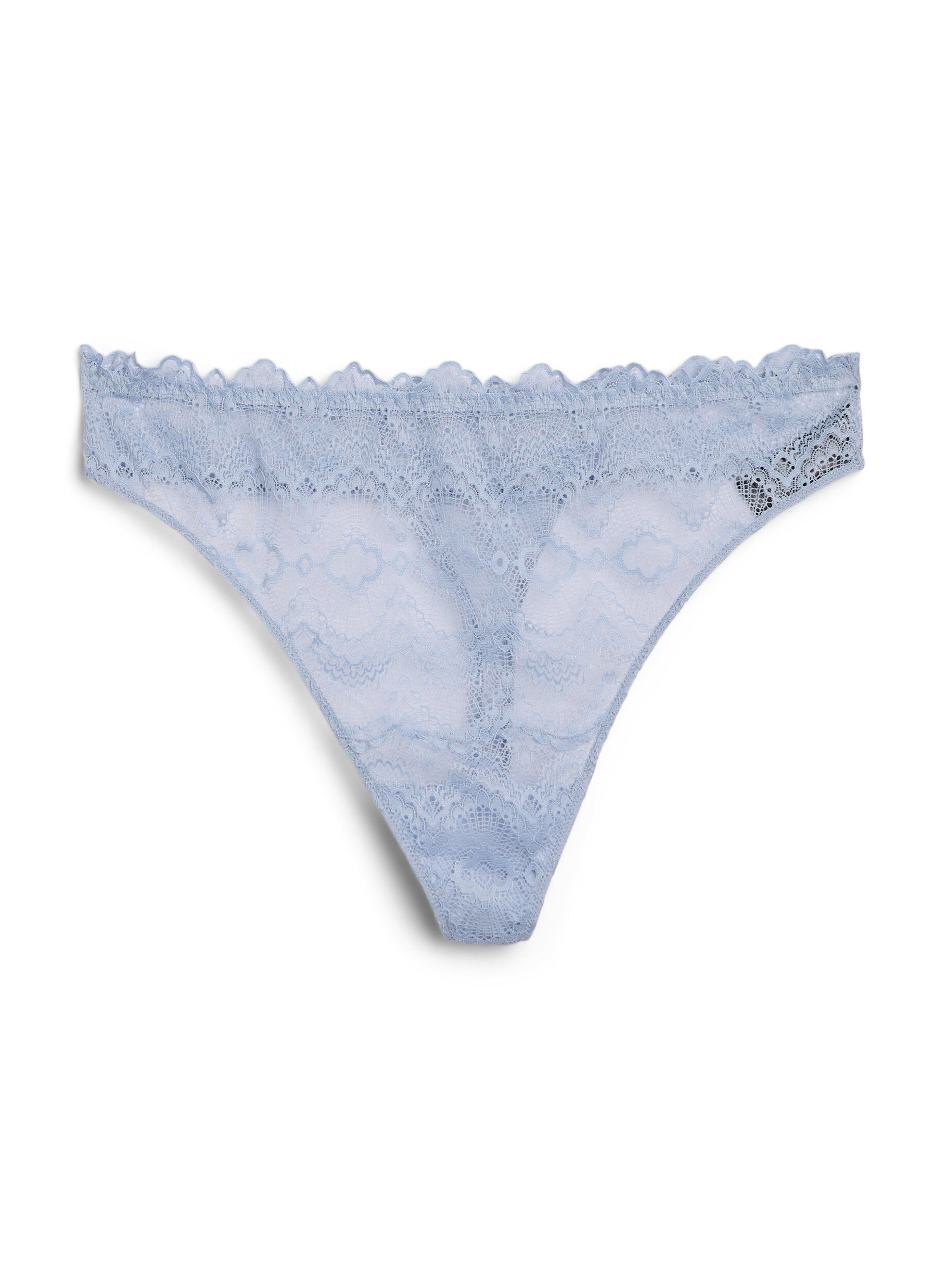 Zizzi G-string en dentelle avec d&eacute;tail crois&eacute; &agrave; l'arri&egrave;re, Bleu Clair, Packshot image number 0
