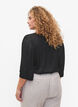 Blouse en satin avec manches mi-longues, Black, Model image number 1