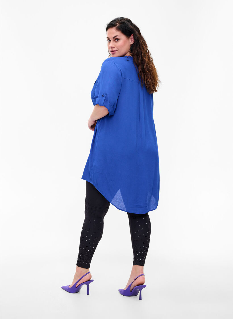 Leggings en viscose à pois, Black, Model image number 1