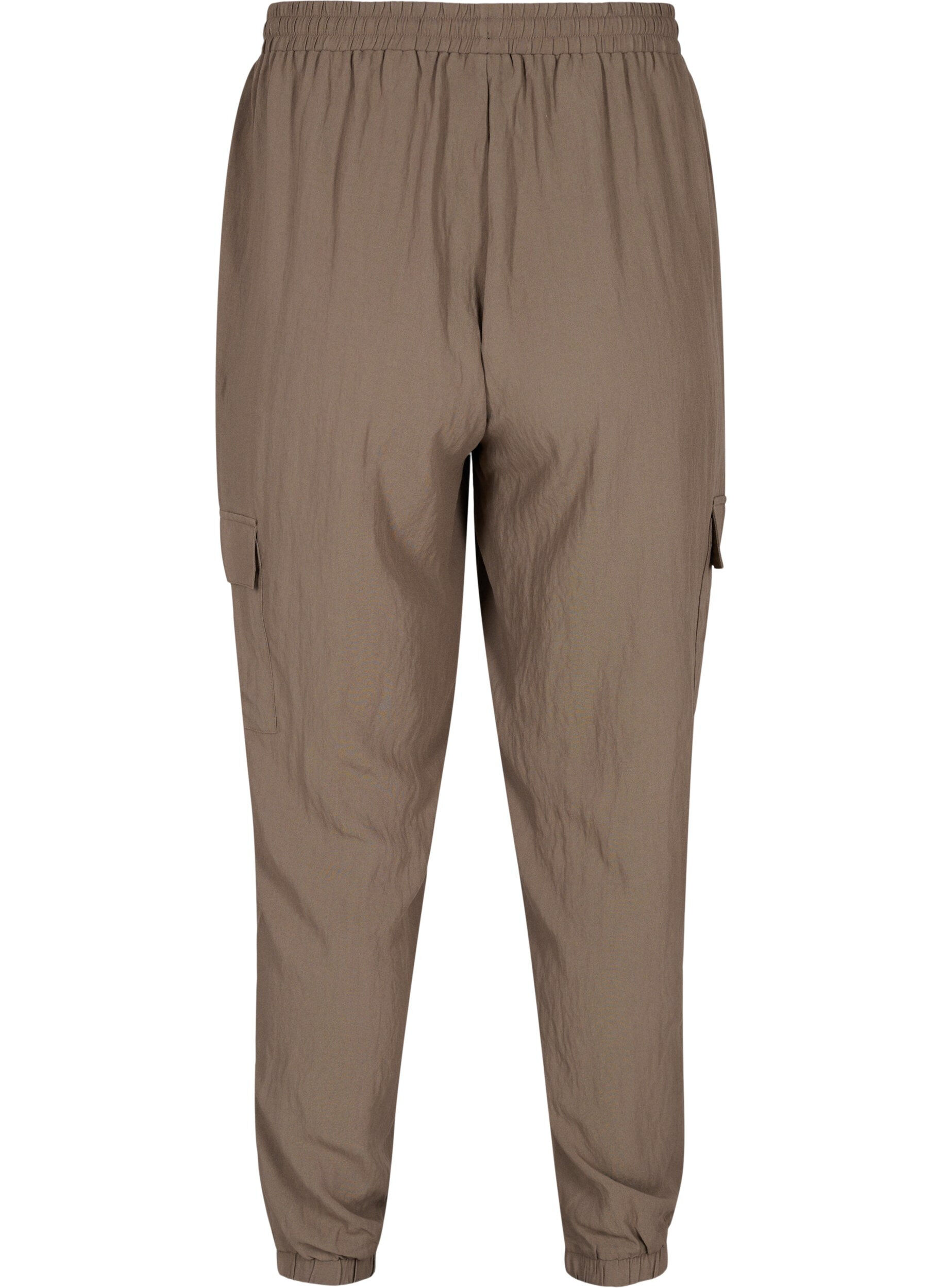 Zizzi Pantalon ample en viscose avec de grandes poches, Falcon, Packshot image number 1